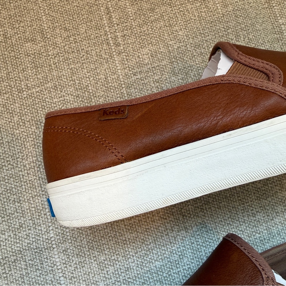 Keds Double Decker Leather Slip On 7.5 Wide - Picture 5 of 14